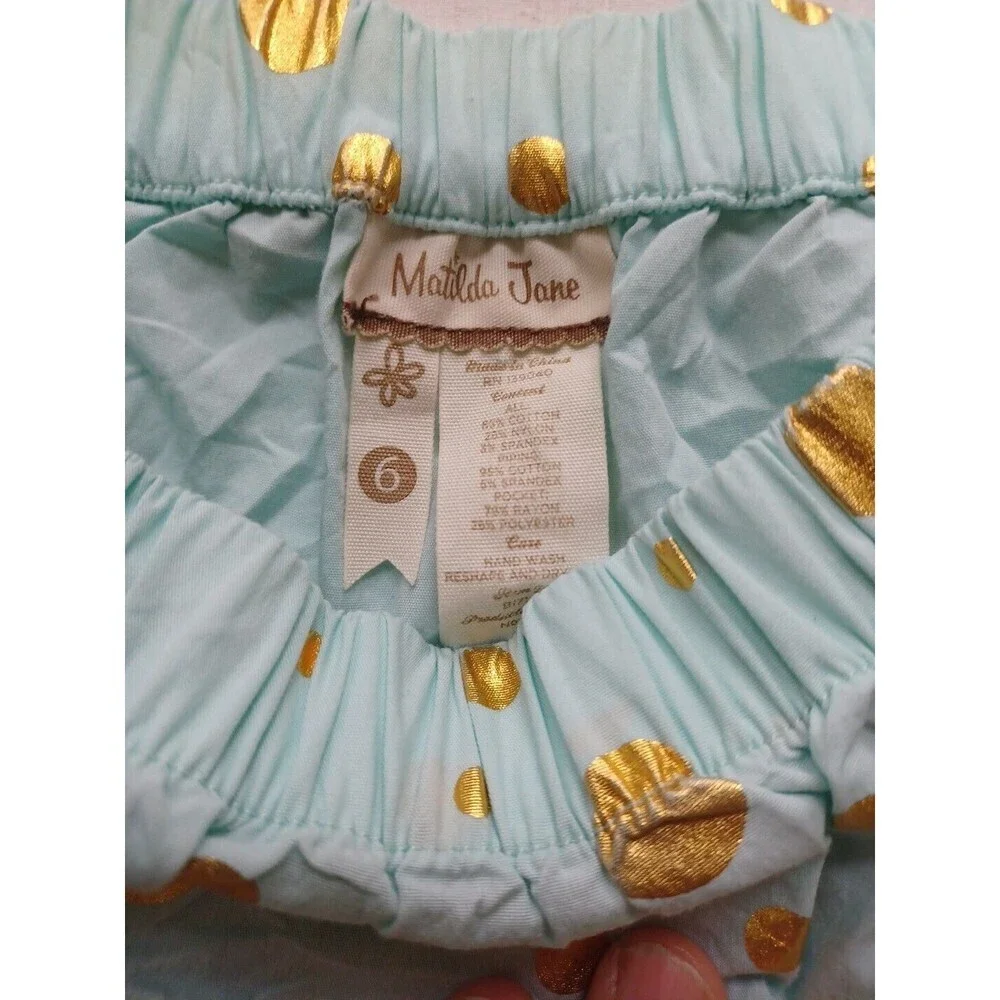 Matilda Jane girls pull-on skirt 6 polka dot floral tiers pockets mixed fabric - Picture 2 of 7